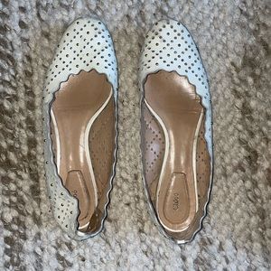 Chloe white flats with gold embellishments number 38